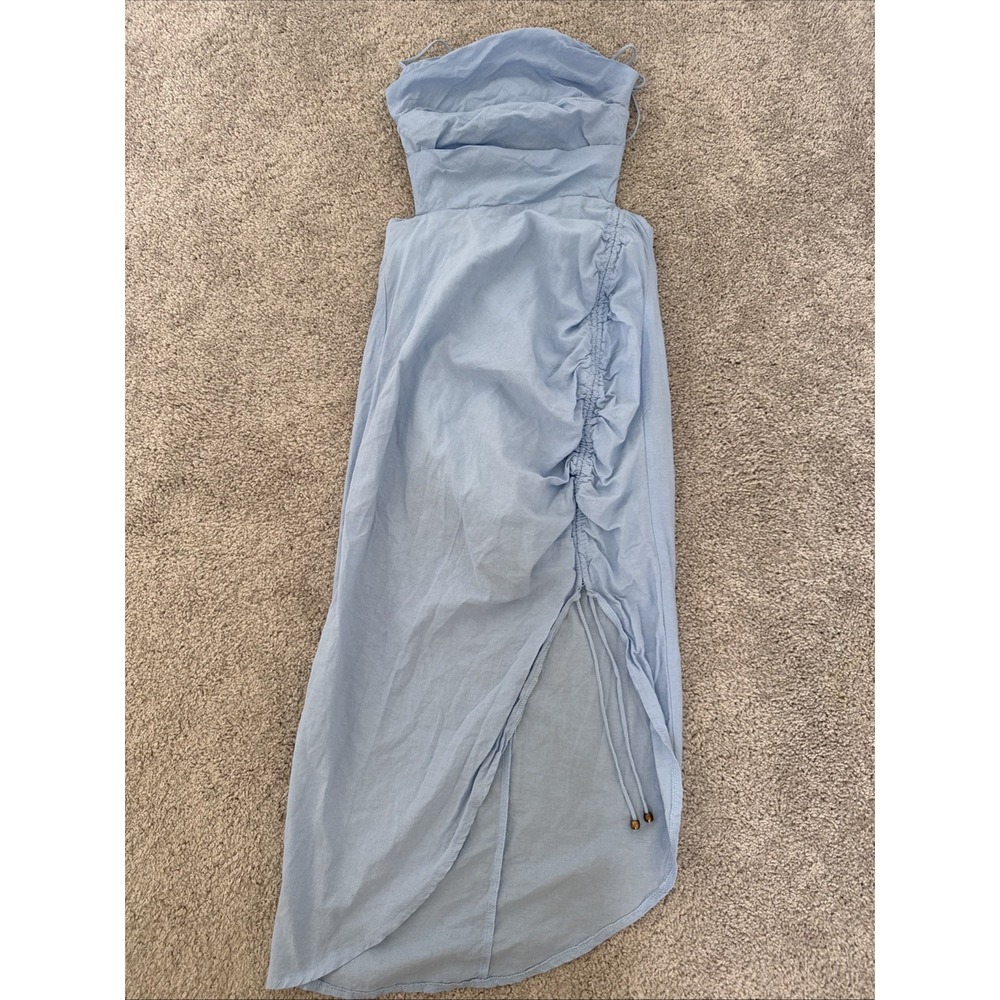 Selfie Leslie Baby Blue Dress XS Backless Slit Wedding Guest Girly Romantic - Picture 2 of 8